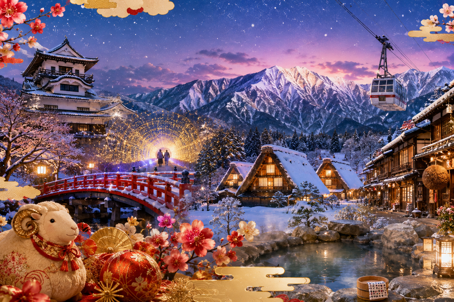 【秘境北陸・5 日】國寶犬山・新穗高纜・合掌童話｜羊年新春喜迎財神紀行